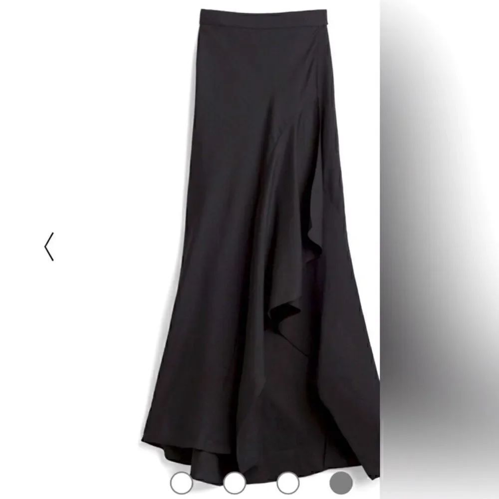 NWT 16 Black ruffle wrap skirt linen/rayon